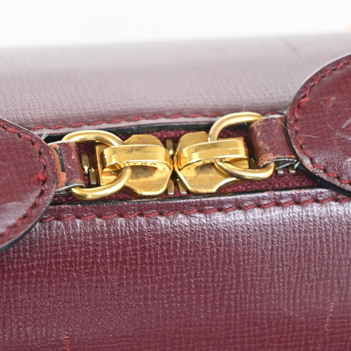 CARTIER Logo Must Line 2way Shoulder Hand Bag Leather Red GHW France 87MA391