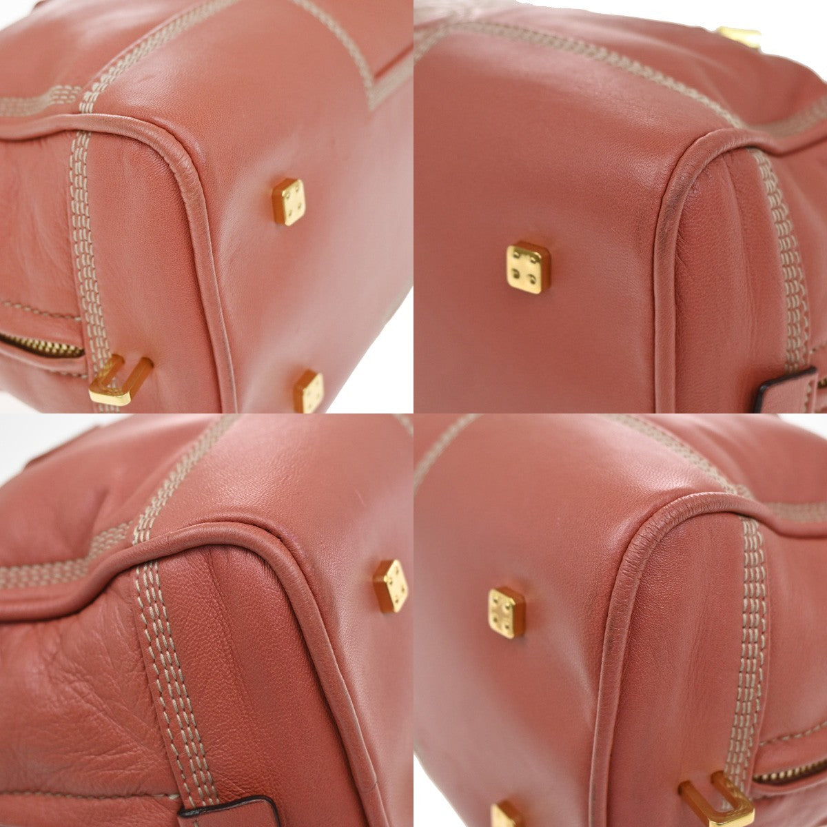 LOEWE Logo Anagram Amazona Hand Bag Leather Pink GHW Spain 92CA337