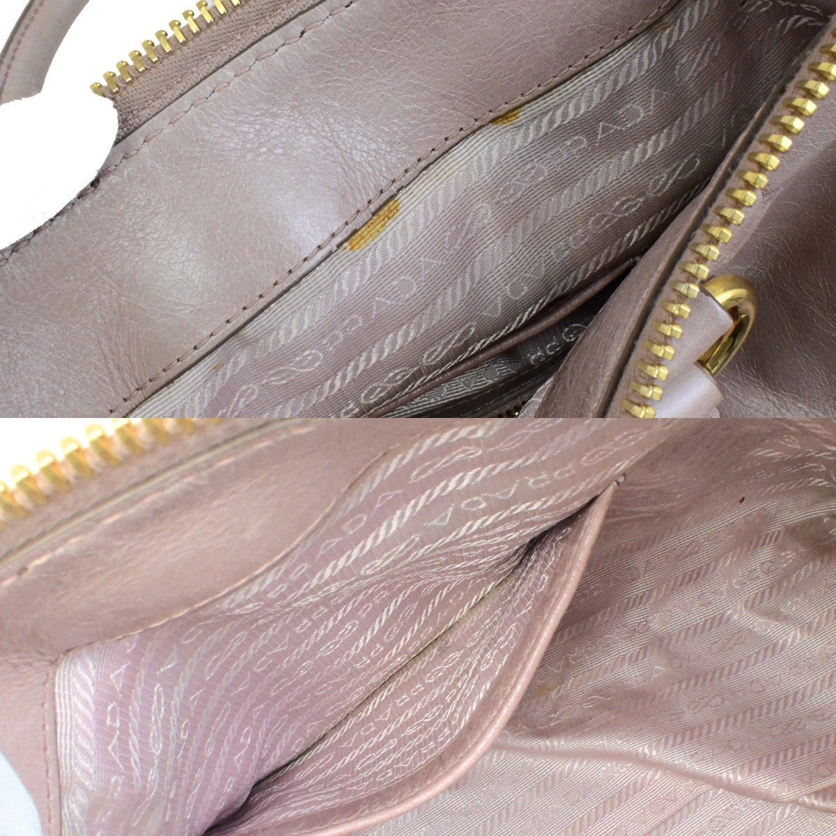 PRADA Logo Vitello Shine Shoulder Hand Bag Leather Pink Mughetto GHW 38YH125