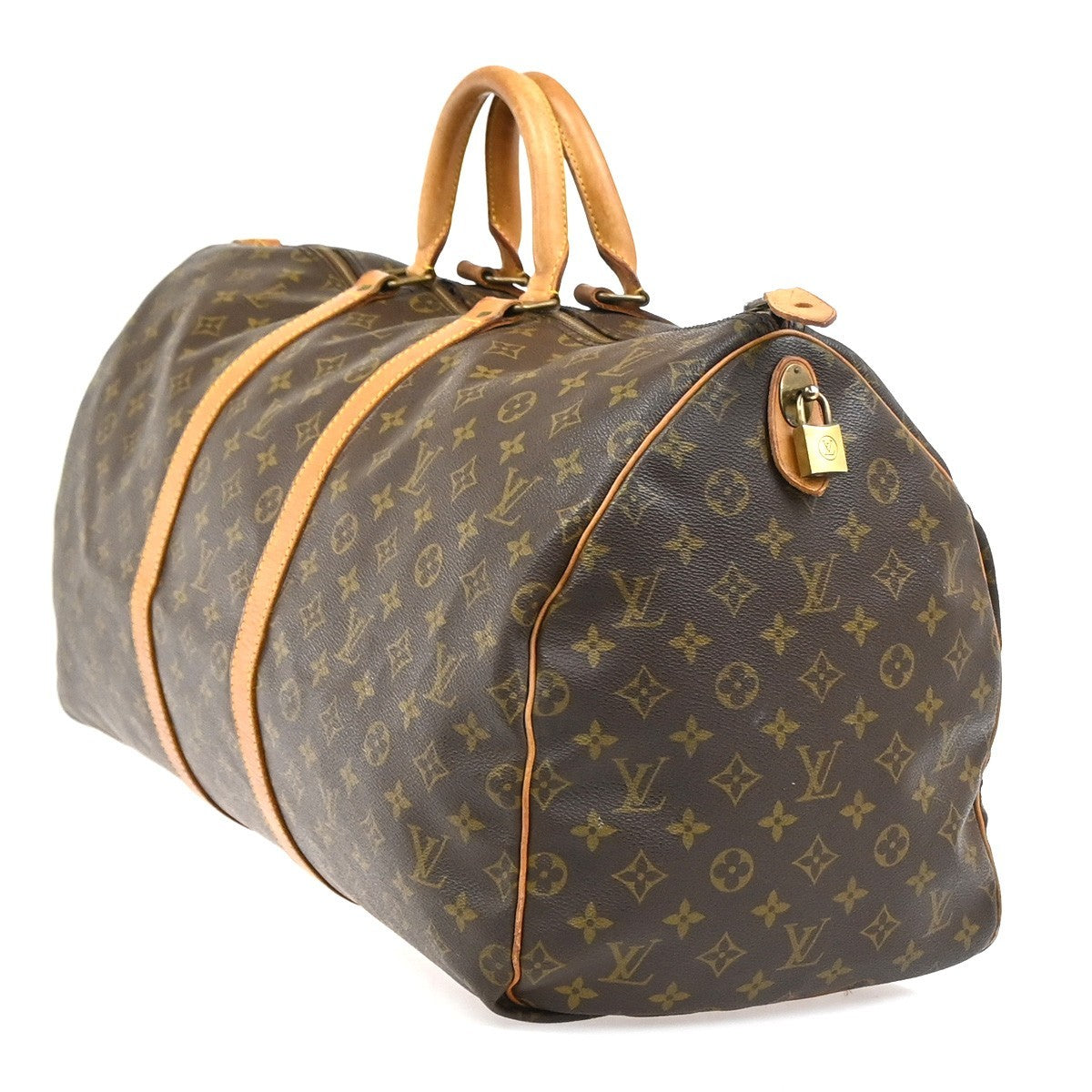 LOUIS VUITTON Keepall 55 Travel Hand Bag Monogram Leather Brown M41424 61YJ081