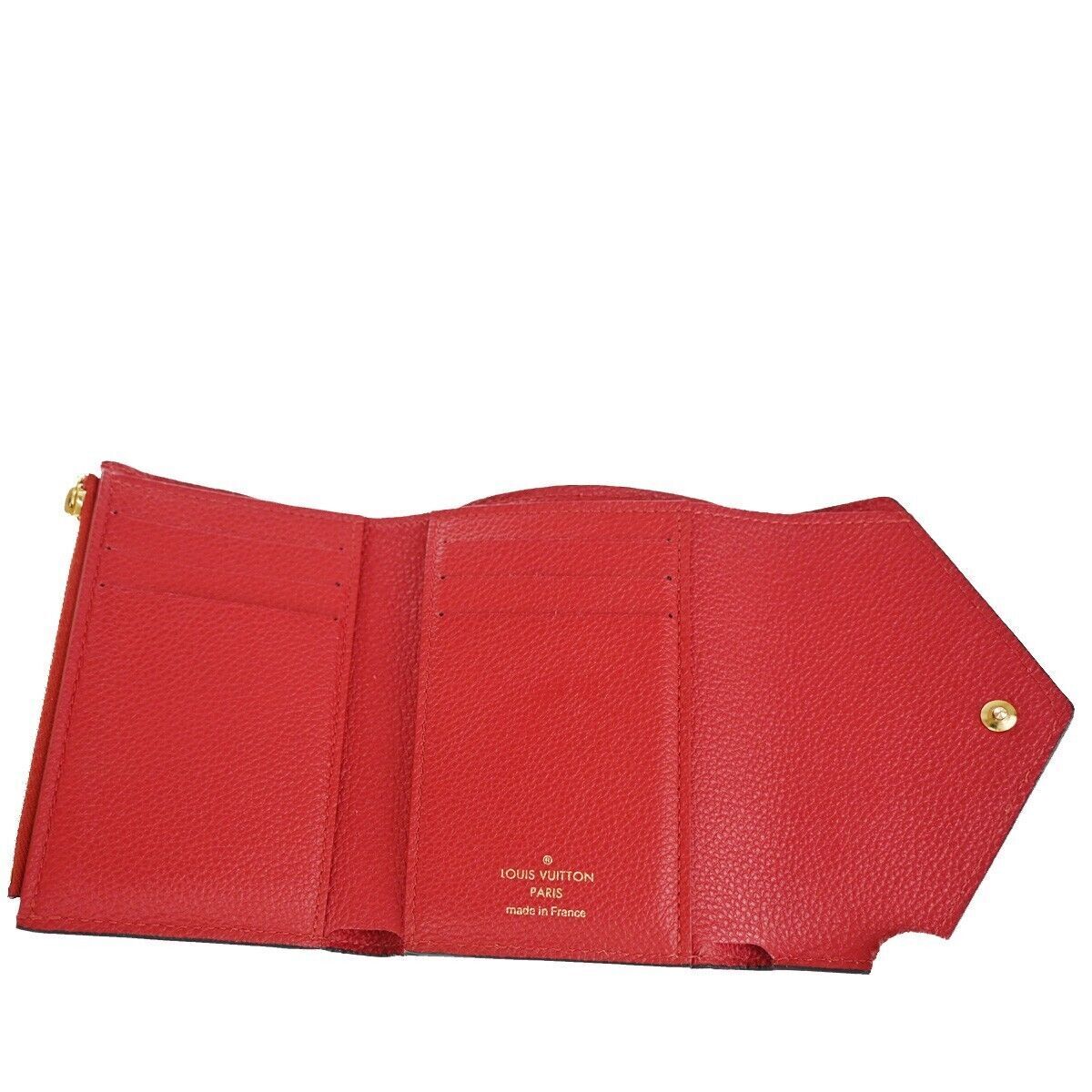 LOUIS VUITTON Victorine Trifold Wallet Monogram Empreinte Red M63701 31YC416