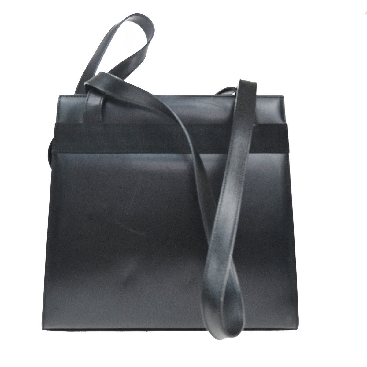 SALVATORE FERRAGAMO Logo Vara Shoulder Bag Canvas Leather Black Italy 65KP605