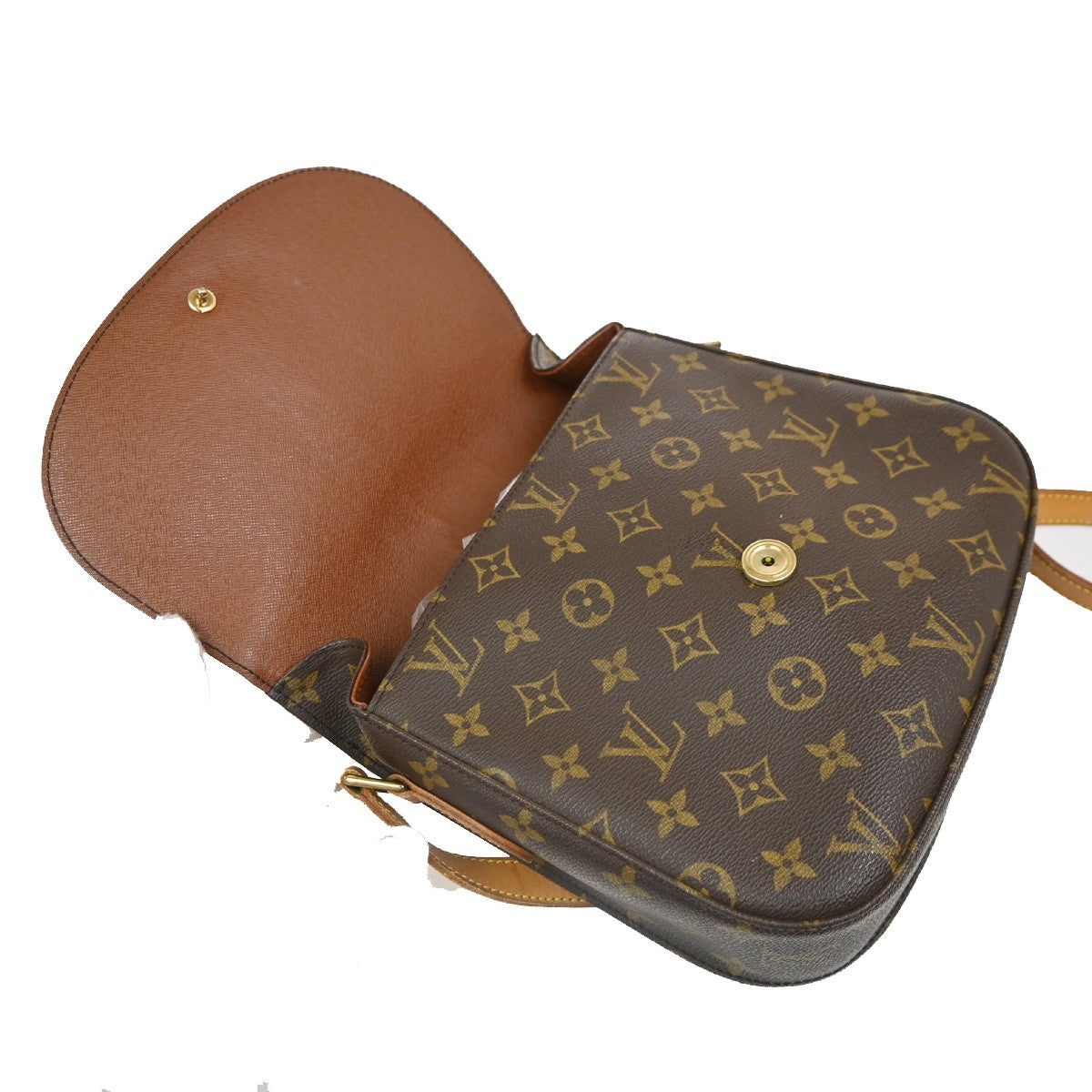LOUIS VUITTON Saint Cloud GM Shoulder Bag Monogram Leather Brown M51242 85CA747