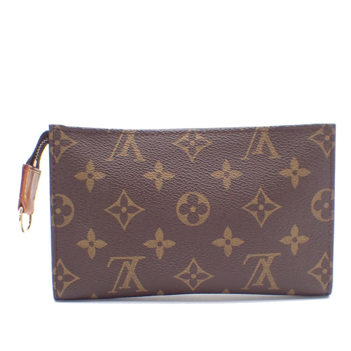 LOUIS VUITTON Logo BUCKET PM Pouch Bag Monogram Leather Brown France 60KB738