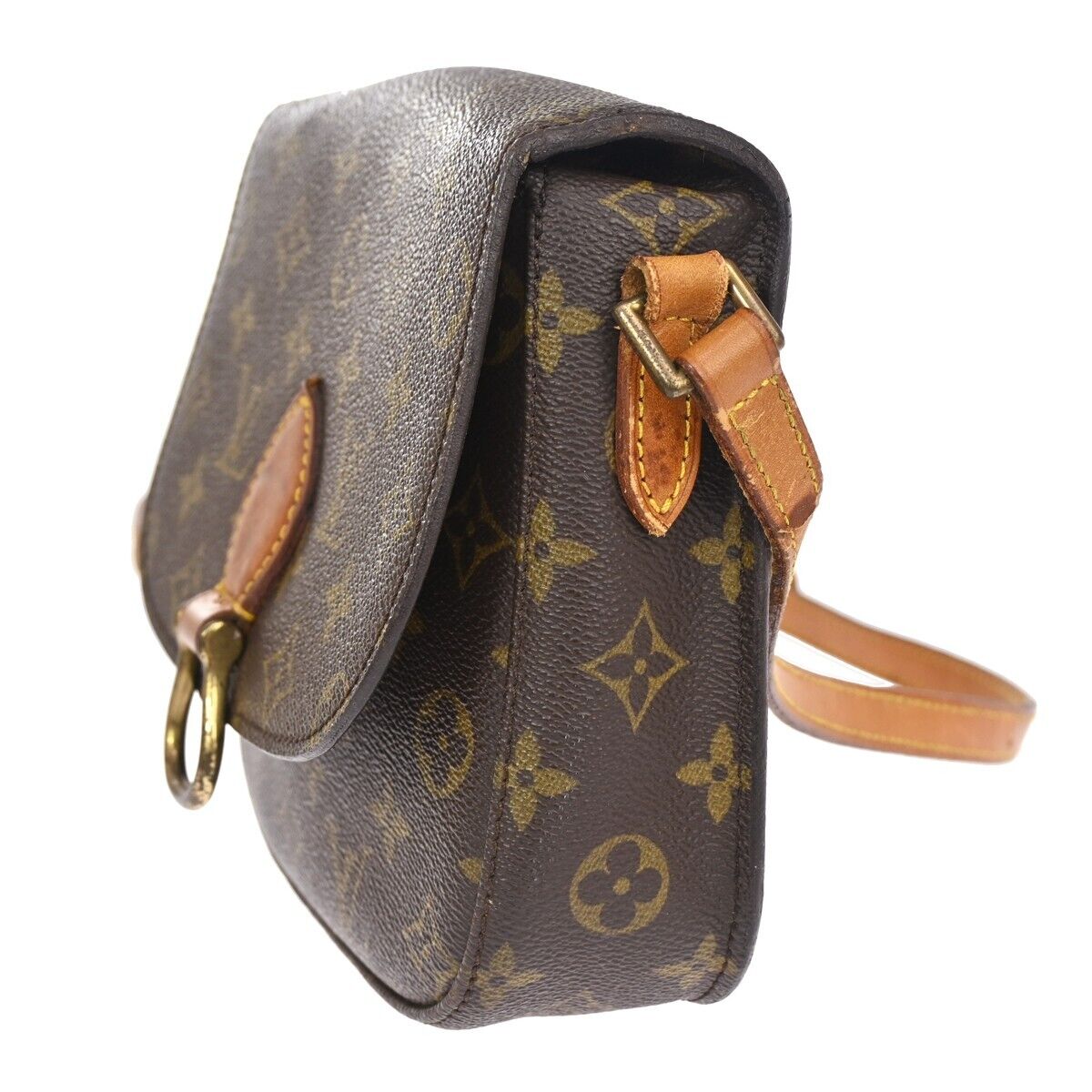 LOUIS VUITTON Saint Cloud MM Shoulder Bag Monogram Leather Brown M51243 39HB017