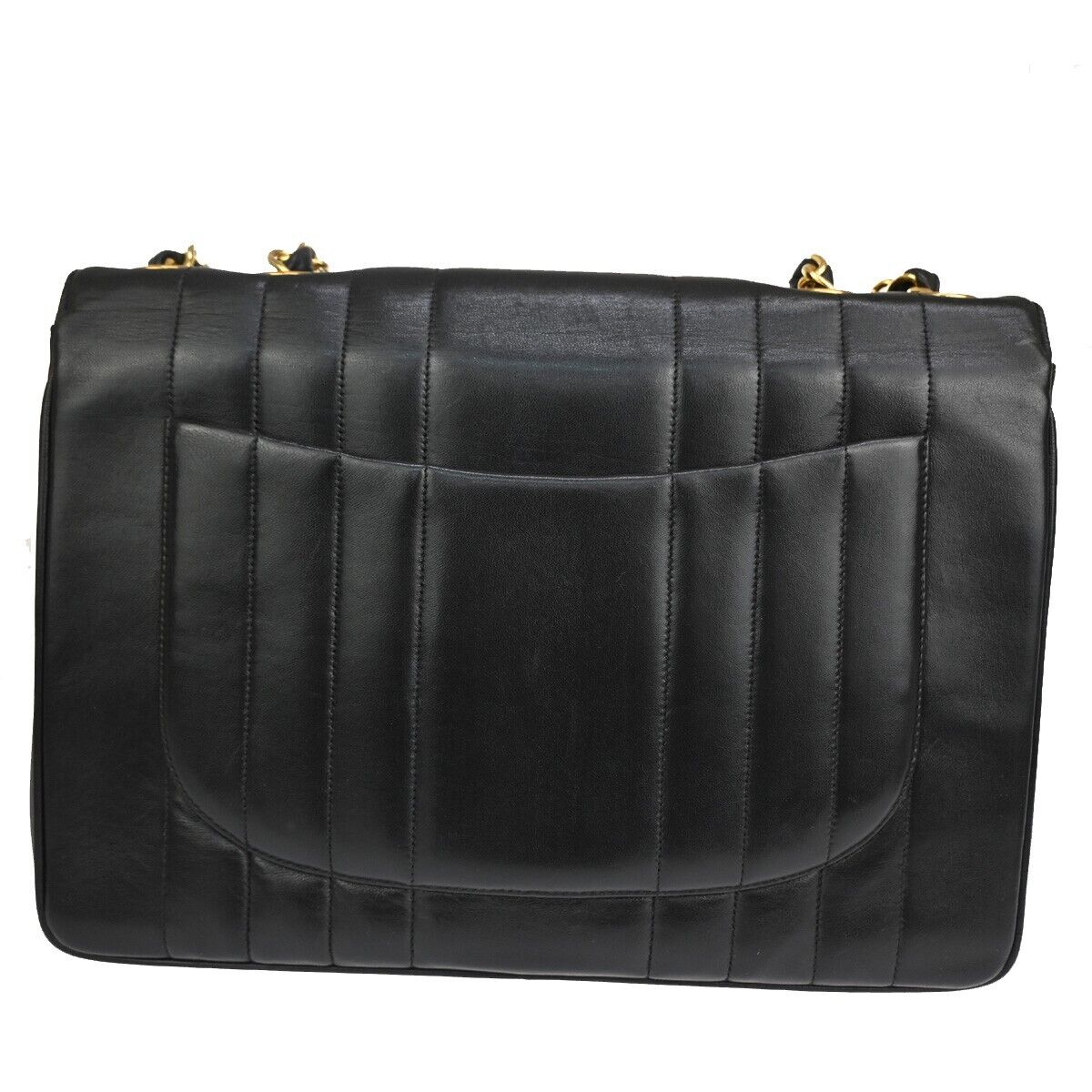 CHANEL CC Logo Mademoiselle 30 Chain Shoulder Bag Leather Black GHW 172RJ144