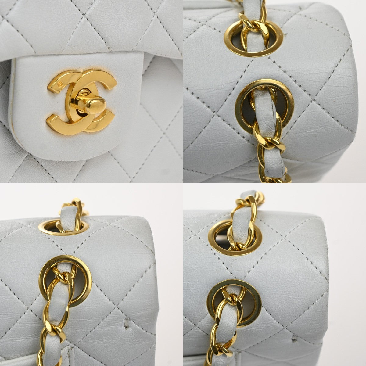 CHANEL CC Matelasse 23 Double Flap Chain Shoulder Bag Leather WE VTG 321RL994