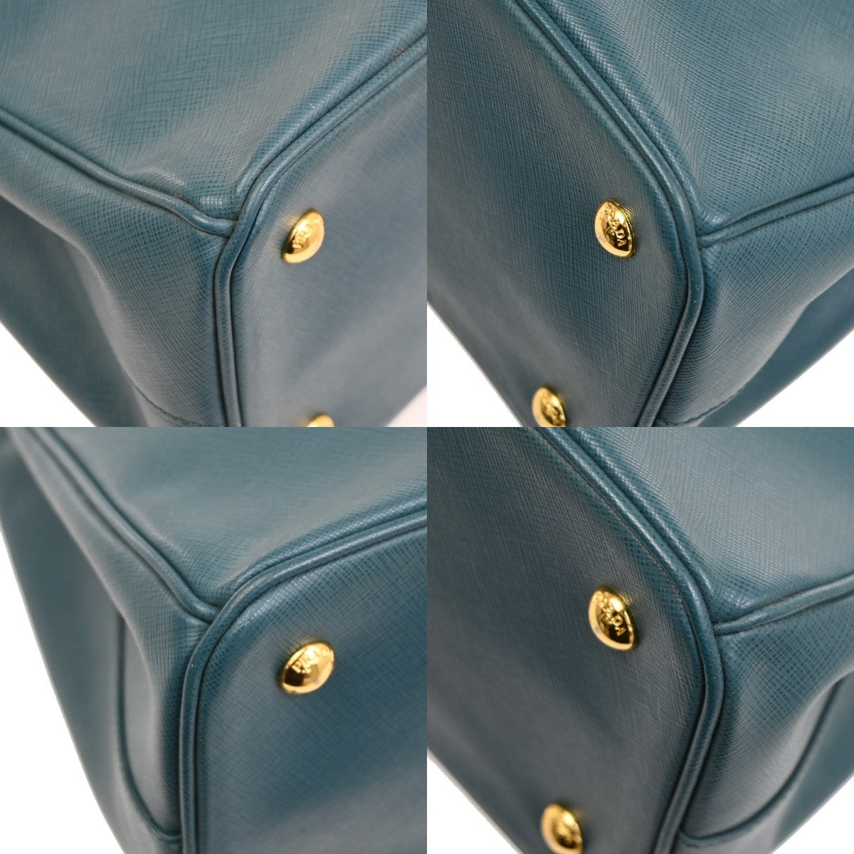 PRADA  Logo Hand Bag Saffiano Leather Green GHW Italy 28TA285