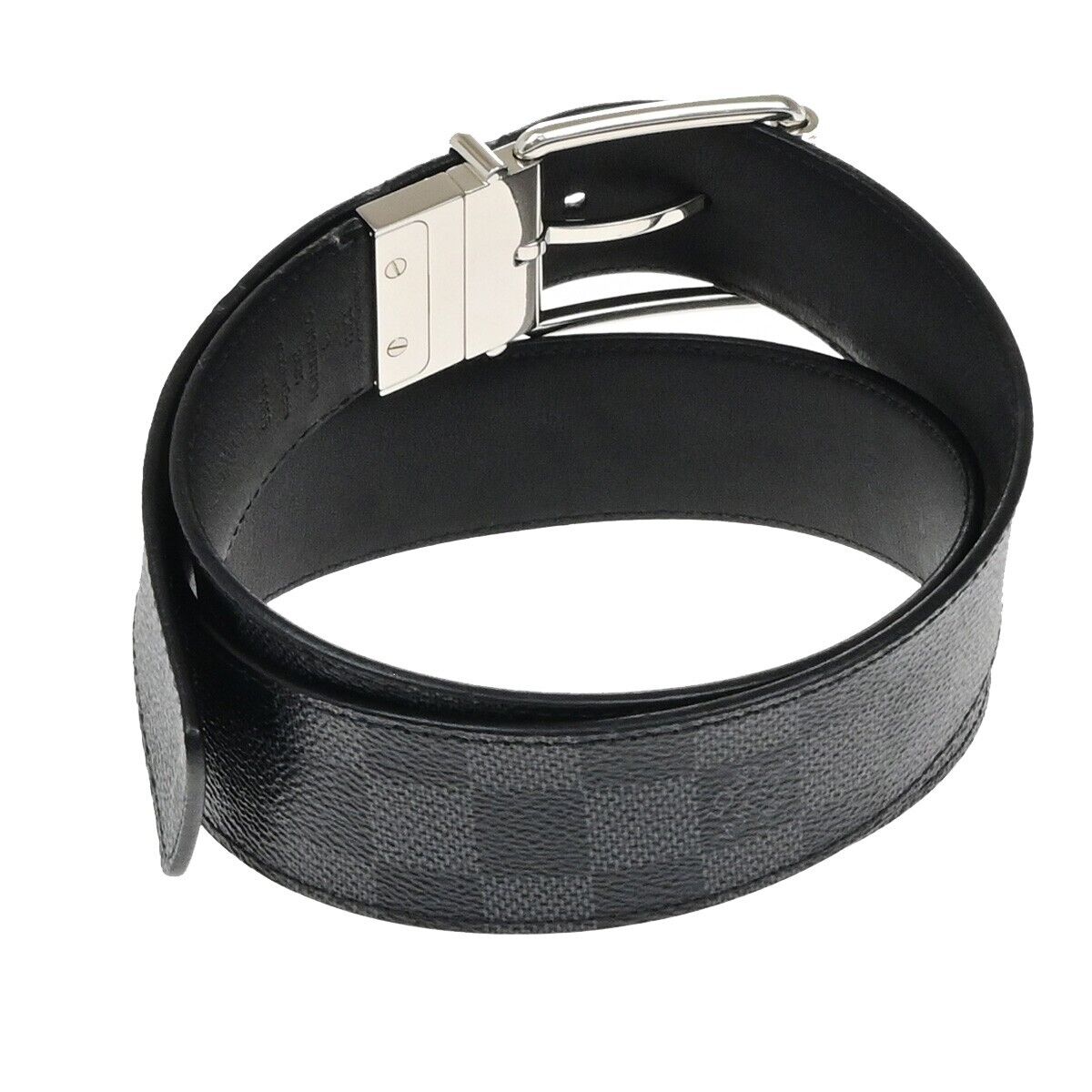 LOUIS VUITTON Ceinture Belt 90/36 Damier Graphite Leather Black M9156 30ED892