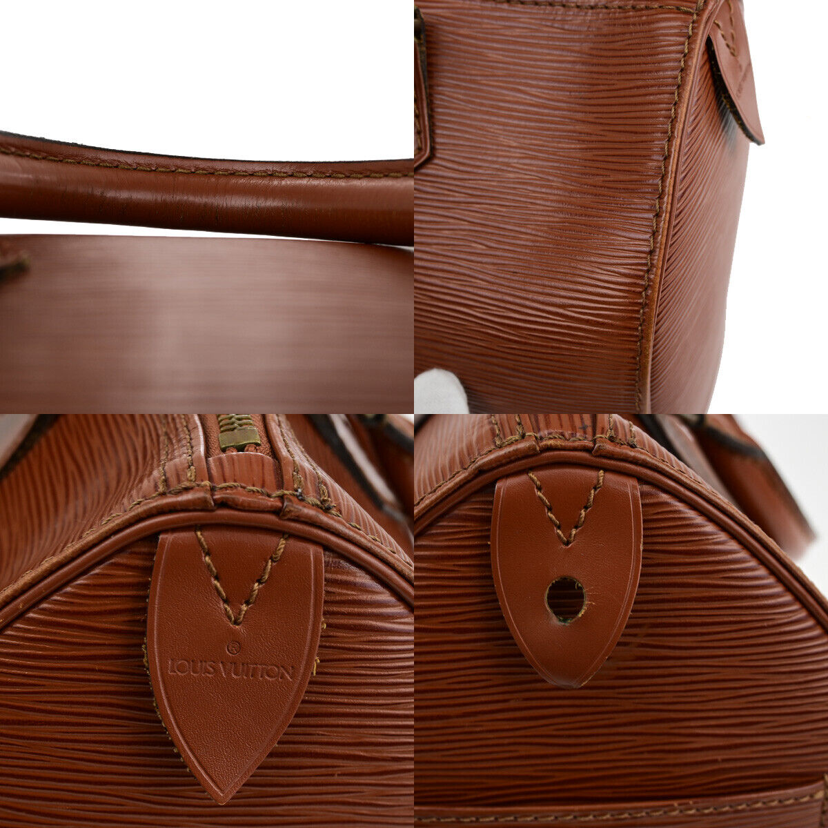 LOUIS VUITTON LV Logo Speedy 25 Travel Hand Bag Epi Leather Brown M43013 85SJ271