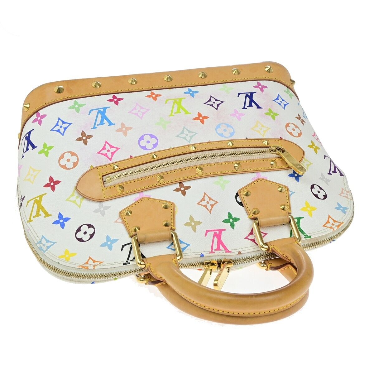 LOUIS VUITTON LV Logo Alma Hand Bag Monogram Multi Color White M92647 638RF218