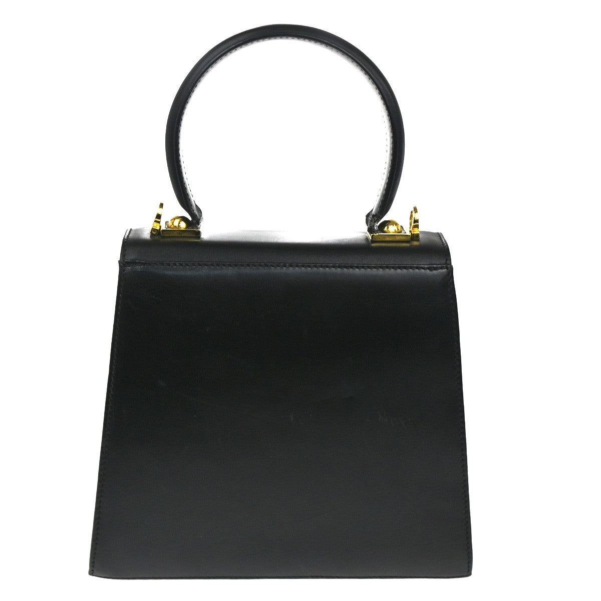 SALVATORE FERRAGAMO Gancini Mini Hand Bag Leather Black 65TA484