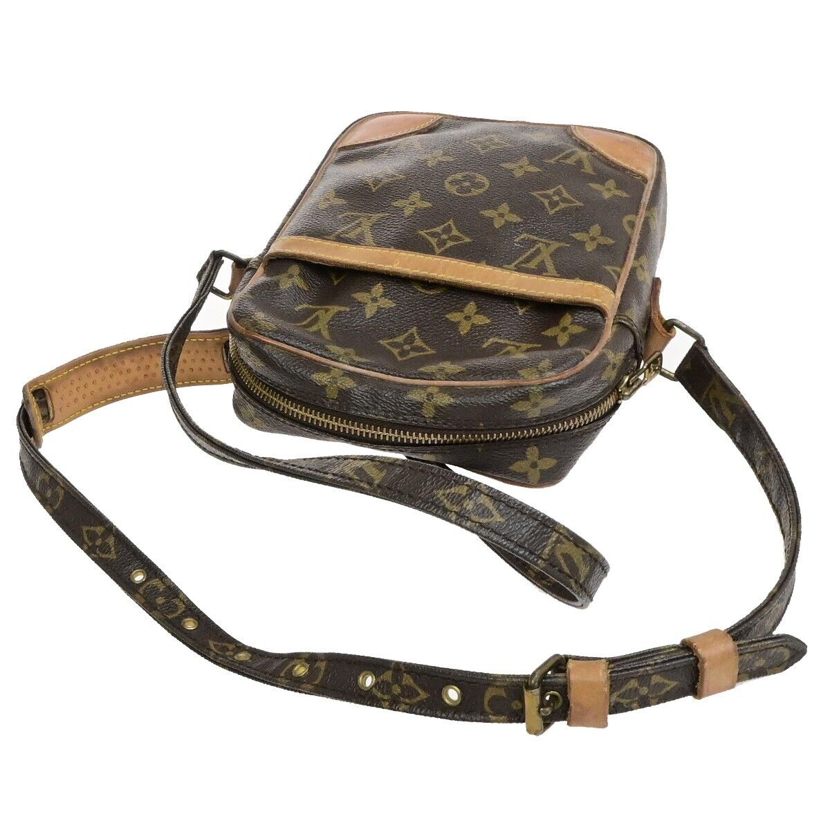 LOUIS VUITTON Danube Shoulder Bag Monogram Leather Brown France M45266 64FA199