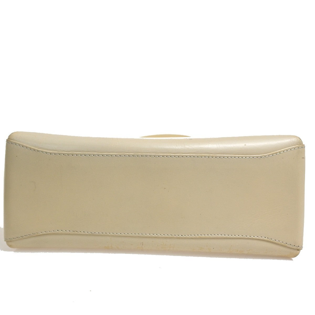 GUCCI Logo Bamboo 2Way Shoulder Hand Bag Leather Beige GHW Italy 34CA516