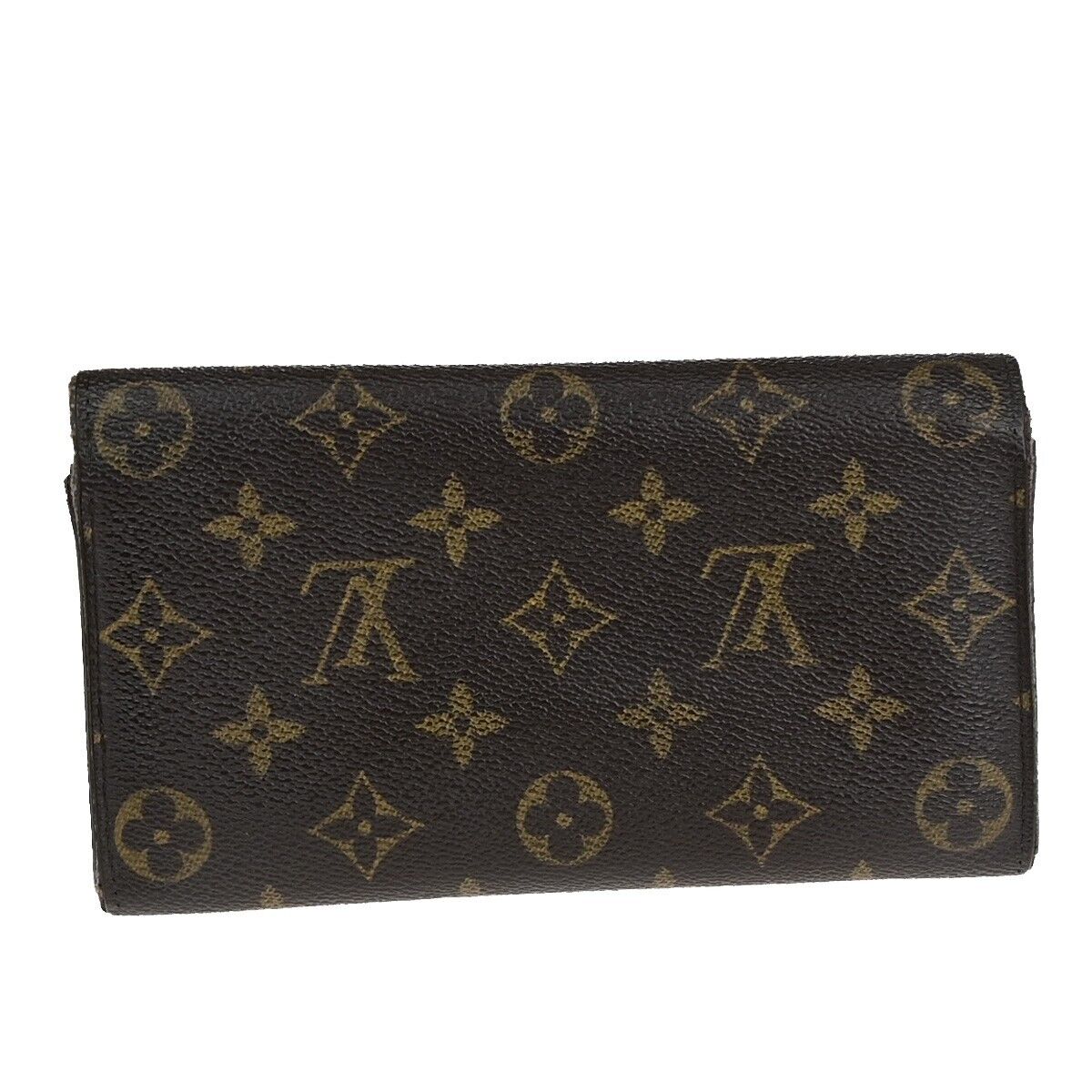 LOUIS VUITTON Logo Portefeuille Sarah Long Wallet Monogram Brown M61734 01EC142