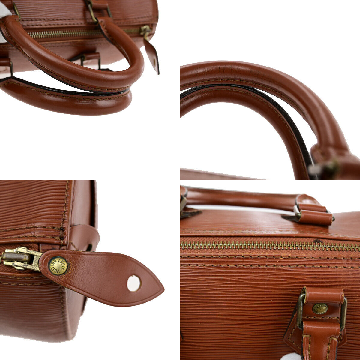 LOUIS VUITTON LV Logo Speedy 25 Travel Hand Bag Epi Leather Brown M43013 85SJ271