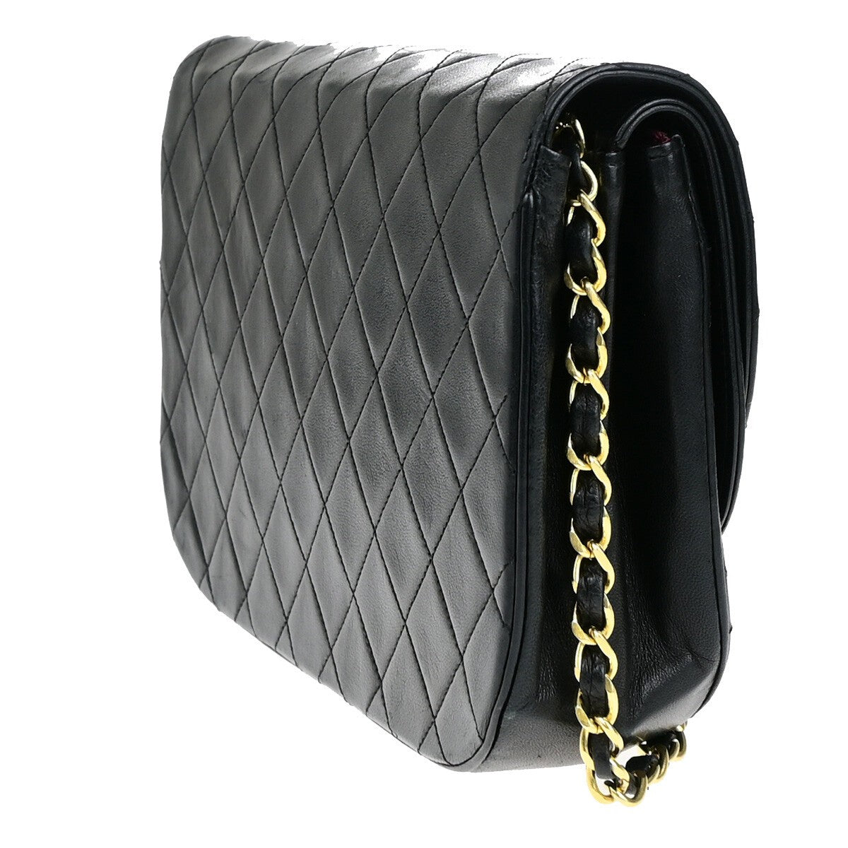 CHANEL CC Matelasse 23 Double Flap Chain Shoulder Bag Leather Black GHW 323RK827