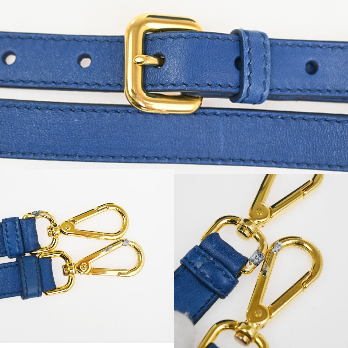 PRADA Tessuto 2way Shoulder Hand Gathered bag Bag Nylon Leather Blue GHW 76TA613