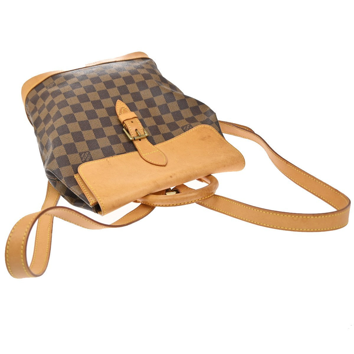 LOUIS VUITTON Logo Arlequin Backpack Bag Damier Ebene Brown N99038 50KB386