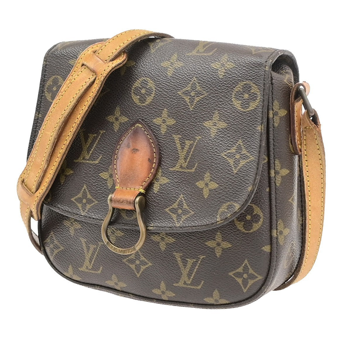 LOUIS VUITTON Saint Cloud MM Shoulder Bag Monogram Leather Brown M51243 36PA097