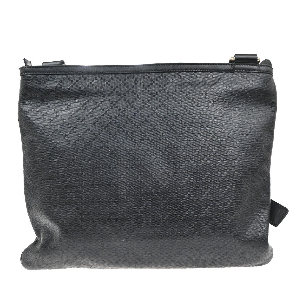 GUCCI Logo Diamante Crossbody Shoulder Bag PVC Leather Black GHW Italy 34KP438