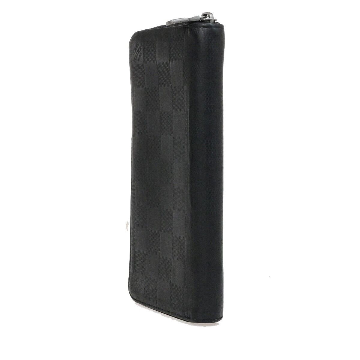 LOUIS VUITTON Zippy Wallet Vertical Damier Infini Leather Black N63548 68ED248
