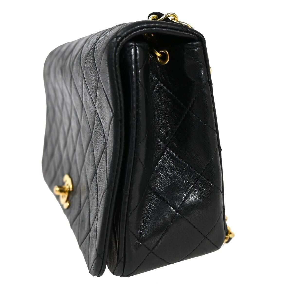 CHANEL CC Full Flap Matelasse 23 Chain Shoulder Bag Leather Black GHW 861RJ067