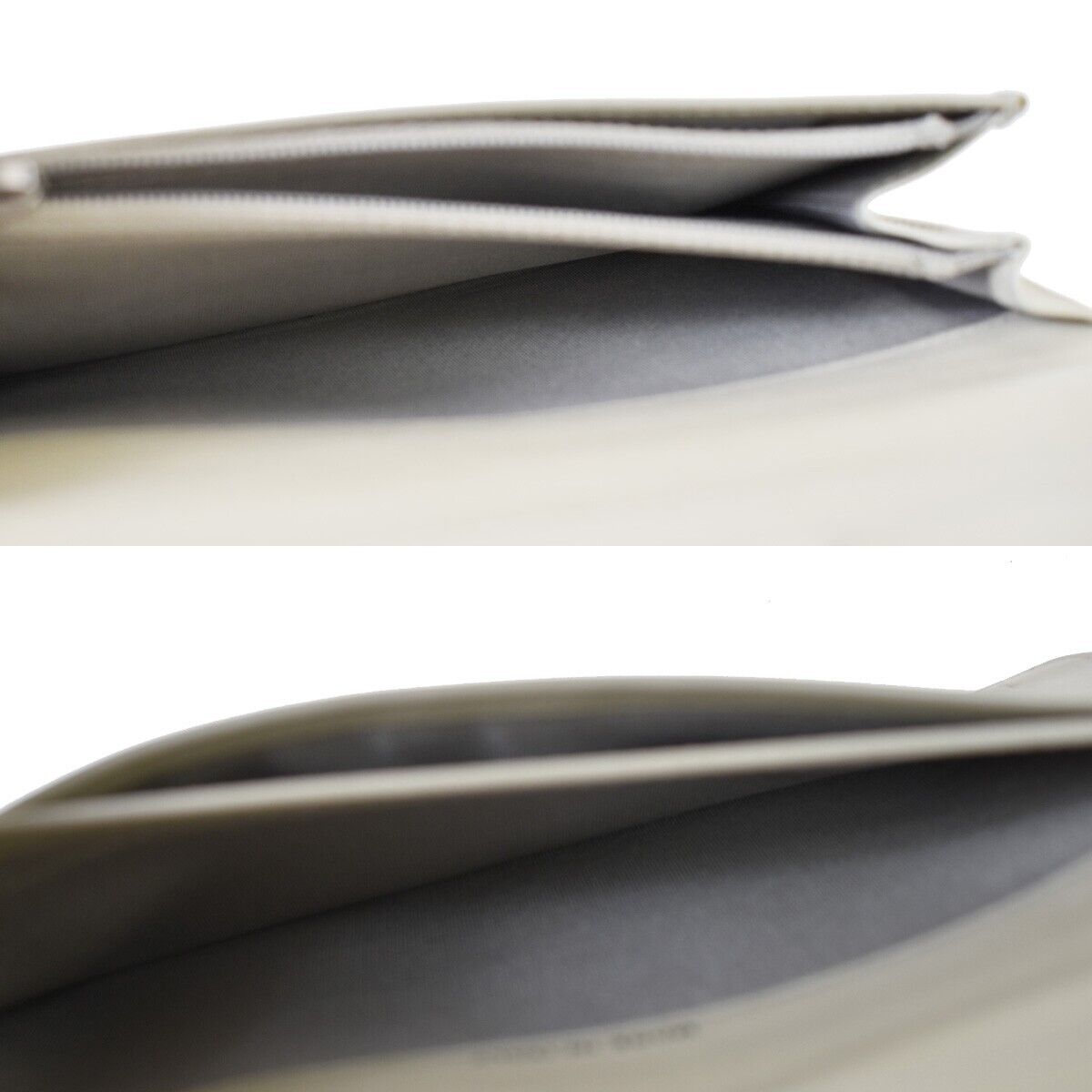 CHANEL CC Logo Long Bifold Wallet Purse Caviar Leather Ivory Italy 32JH714