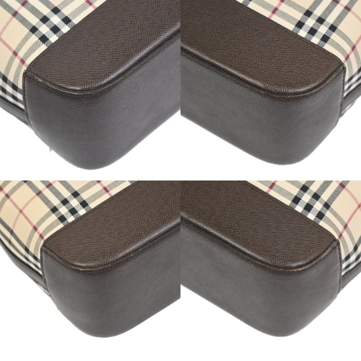 BURBERRY Nova Check Pattern Shoulder Bag Canvas Leather Brown Beige SHW 65KD026