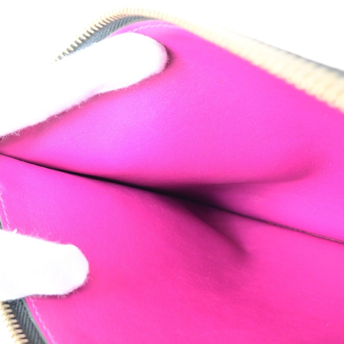 CHRISTIAN DIOR Logo Clutch Hand Bag Leather Black GHW Made In Italy 61KA391