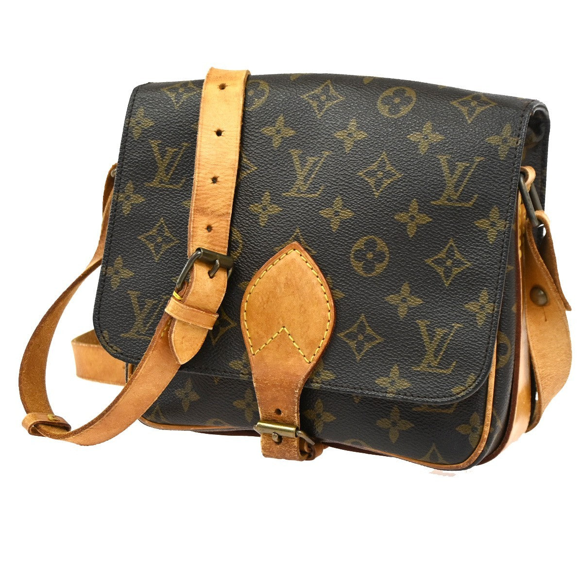 LOUIS VUITTON Cartouchiere MM Shoulder Bag Monogram Leather Brown M51253 35CA973