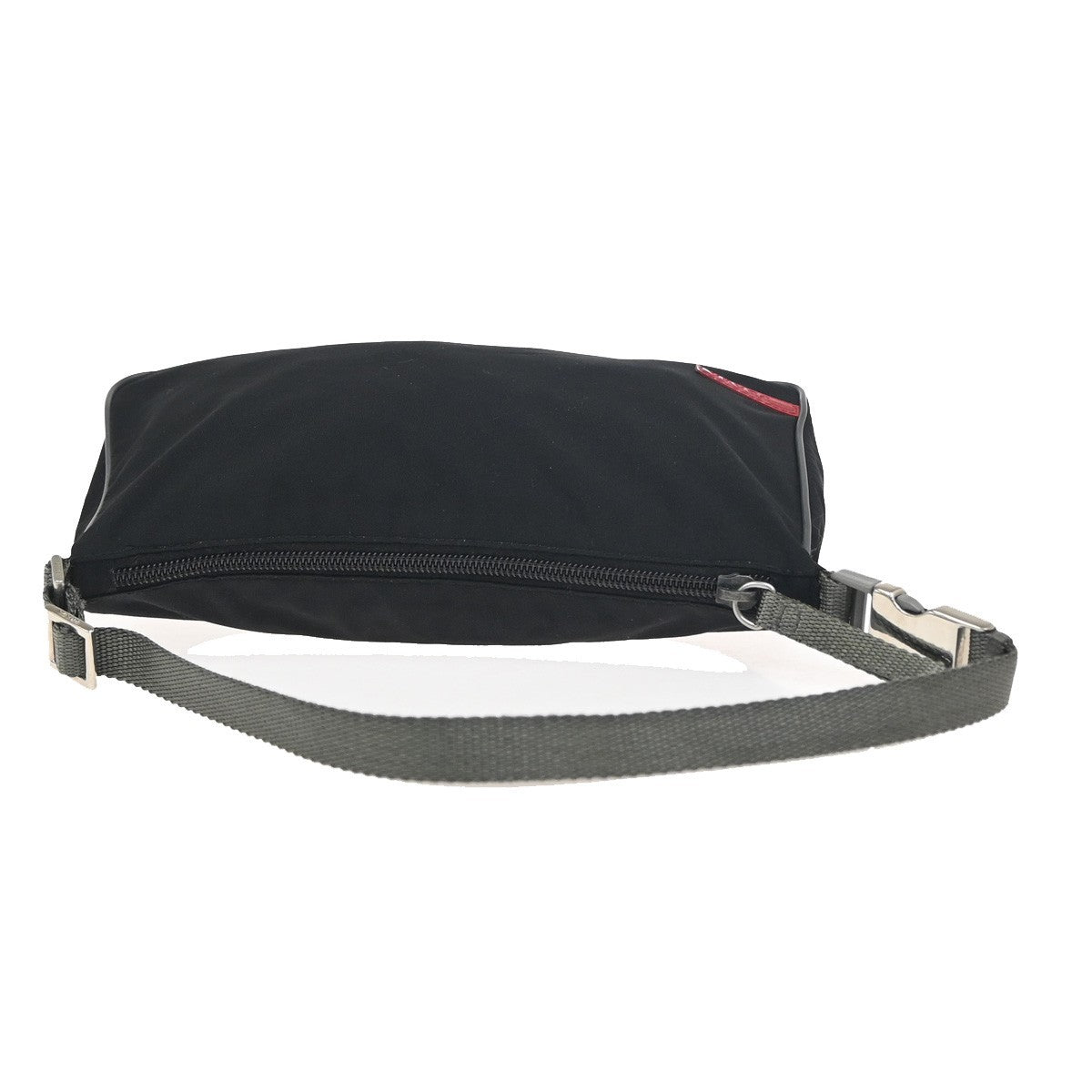 PRADA Logo Sport Mini Pochette Shoulder Bag Nylon Canvas Black SHW 05ZA334