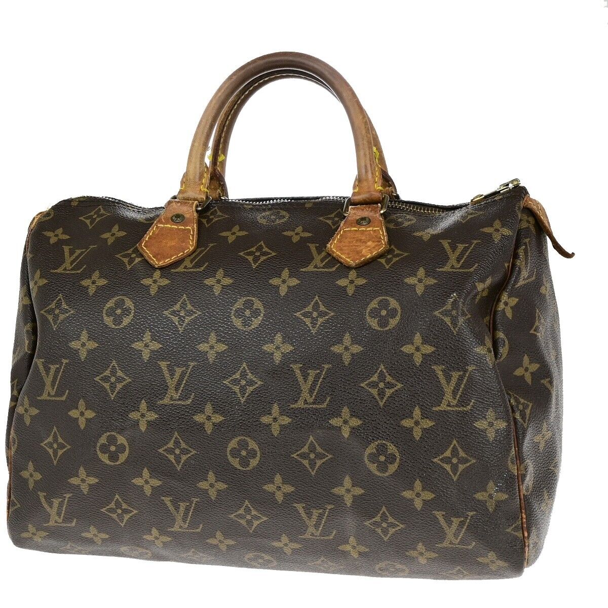 LOUIS VUITTON Speedy 30 Travel Hand Bag Monogram Leather Brown M41526 69ED016