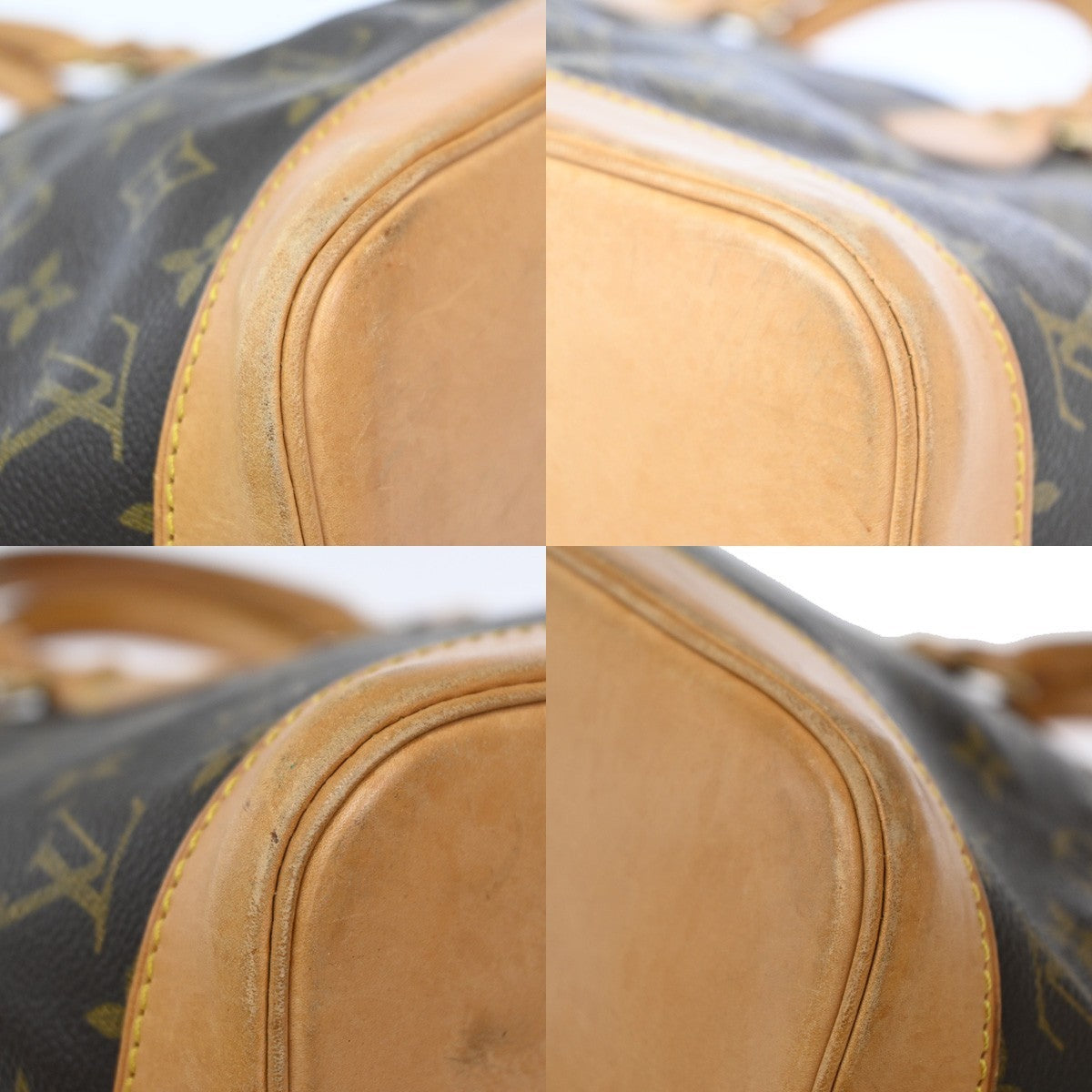 LOUIS VUITTON LV Logo Alma Hand Bag Monogram Leather Brown France M51130 82CA620