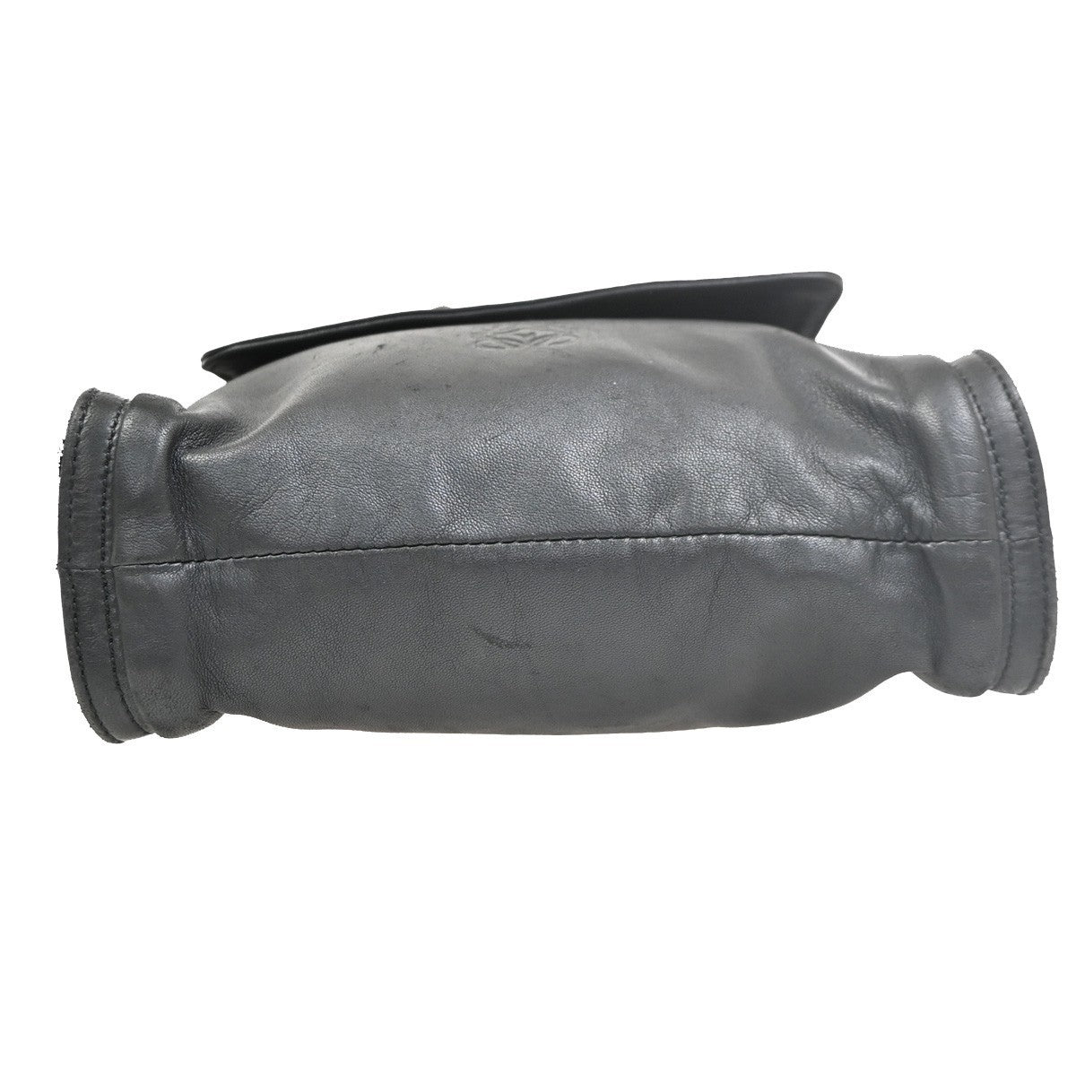 LOEWE Logo Anagram Flap Shoulder Shoulder Bag Leather Black Spain 68MA135