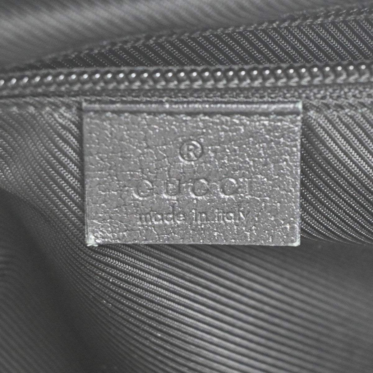GUCCI Logo GG Pattern Sherry Travel Shoulder Bag Nylon Leather Black 64KC779