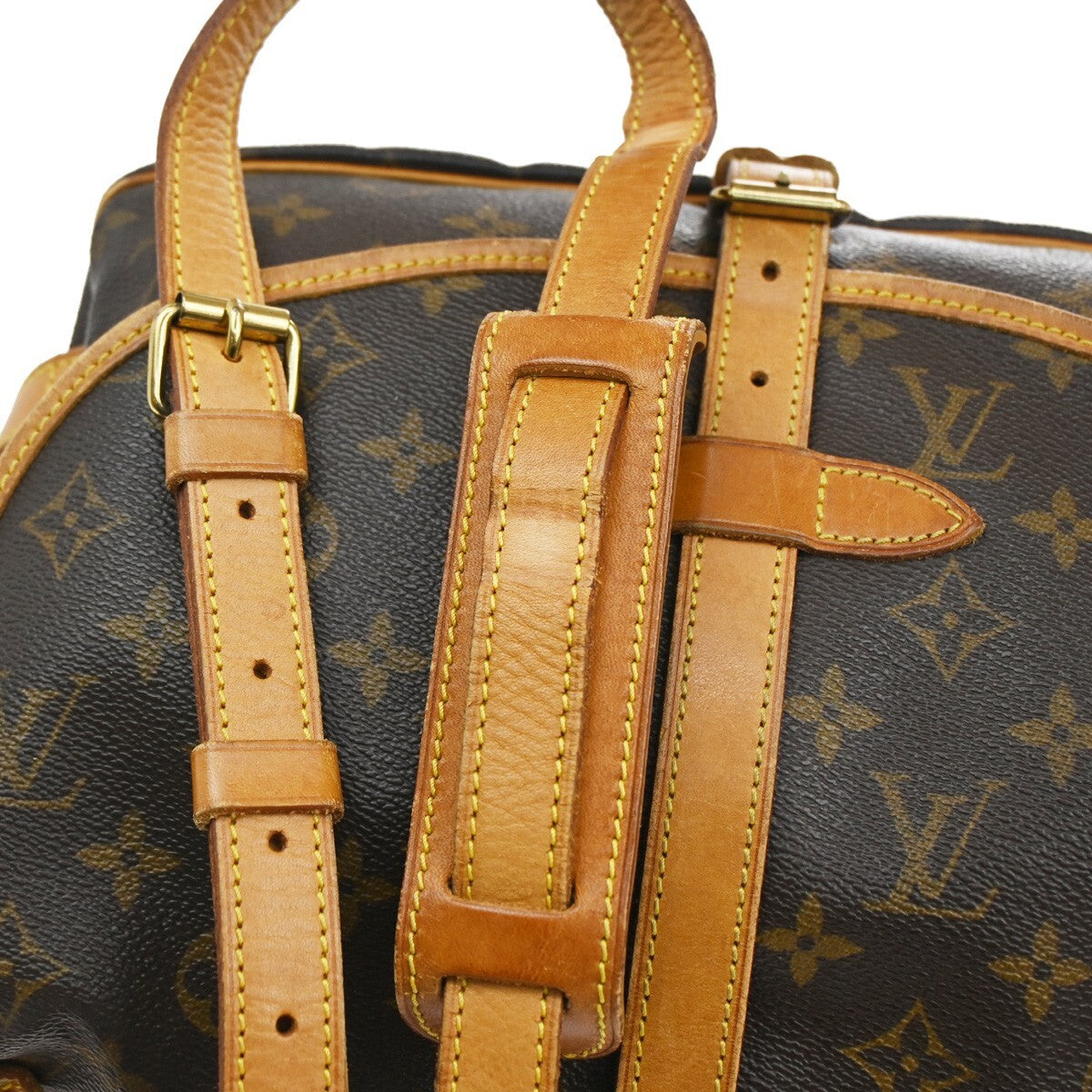 LOUIS VUITTON Logo Saumur 30 Shoulder Bag Monogram Leather Brown M42256 75EE234