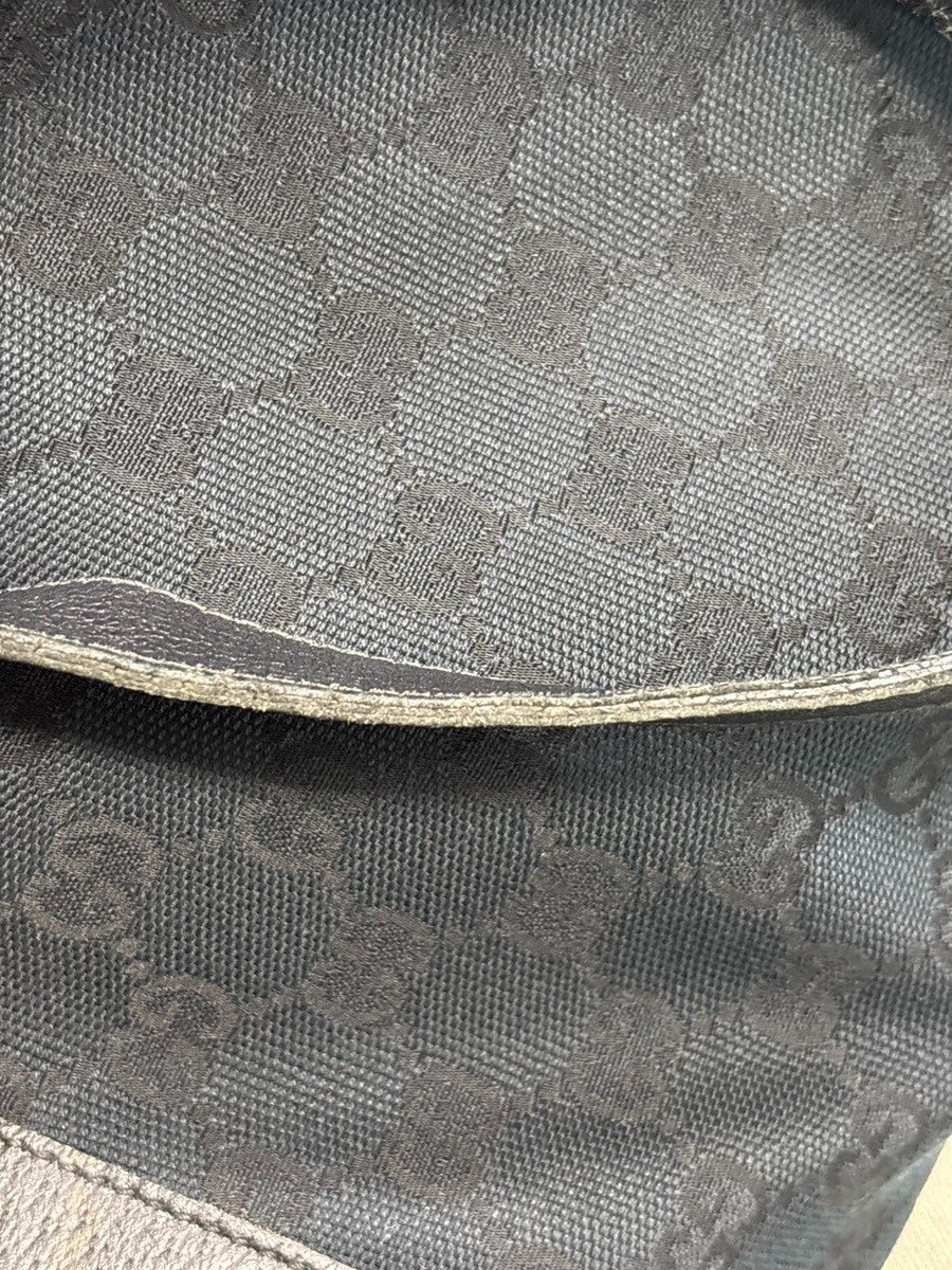 GUCCI Logo Abbey GG Shoulder Tote Bag Canvas Leather Black GHW Italy 70MA721