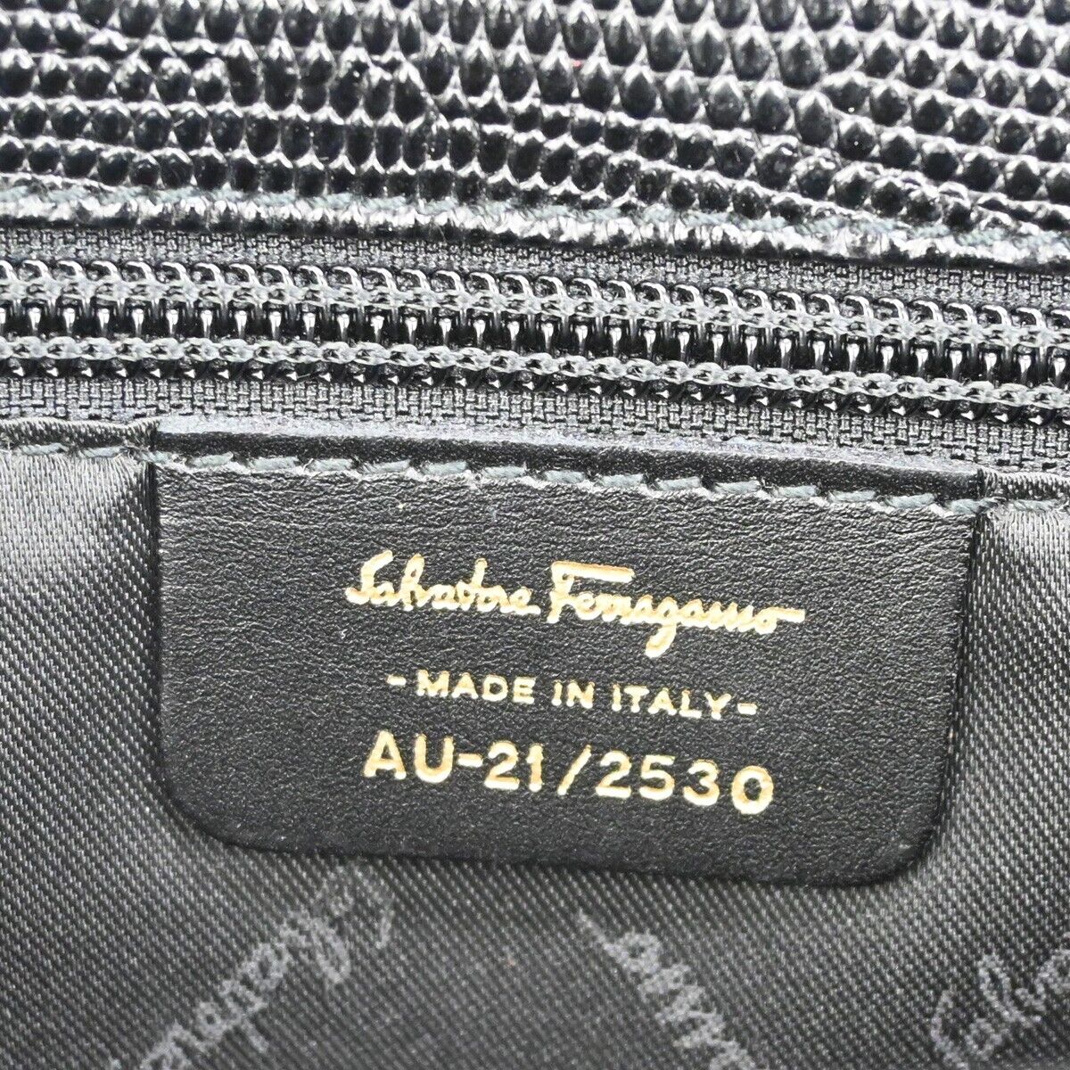 SALVATORE FERRAGAMO Vara Tote Shoulder Bag Canvas Embossing Leather BK 64EA311