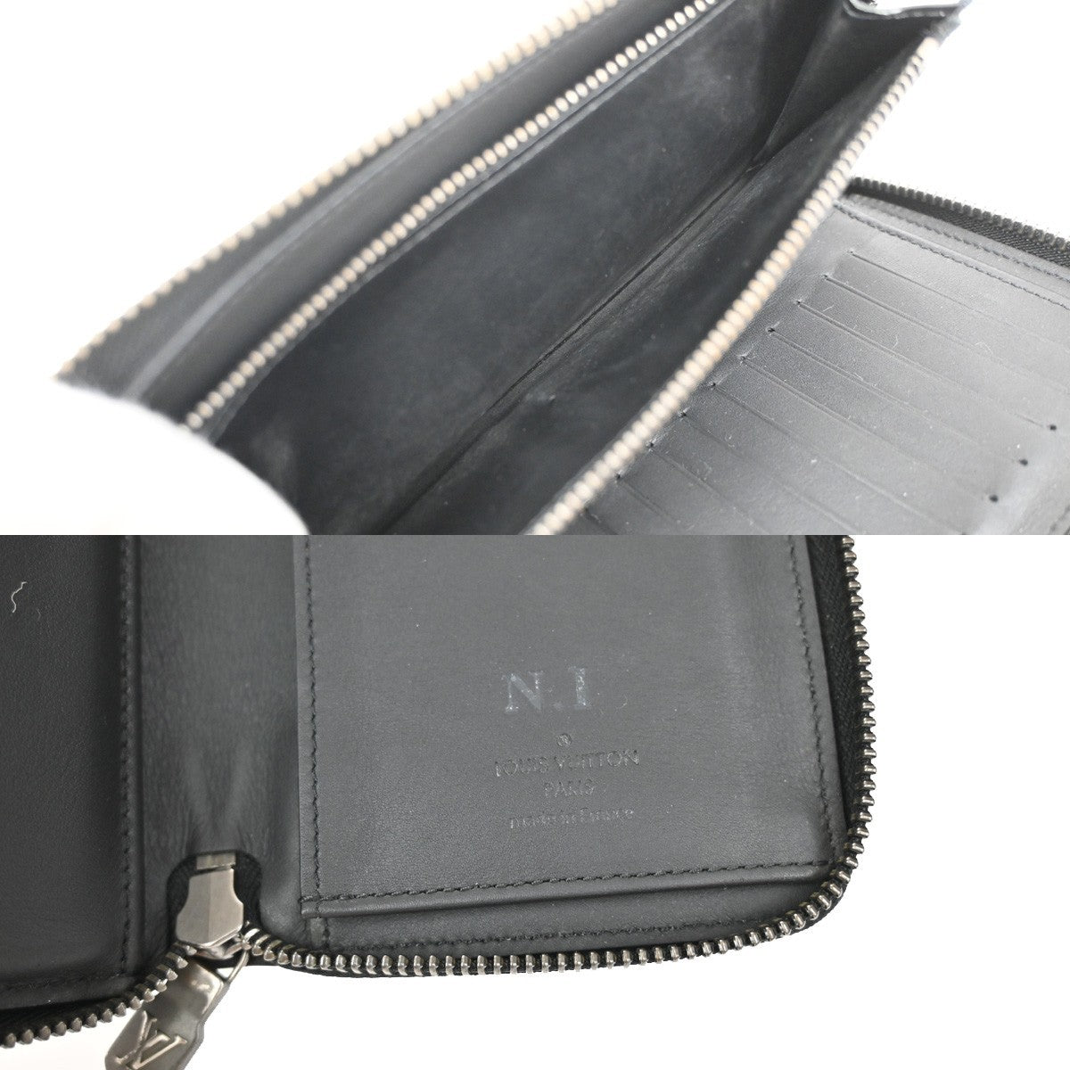 LOUIS VUITTON Zippy Wallet Vertical Damier Infini Leather Black N63548 68KB391