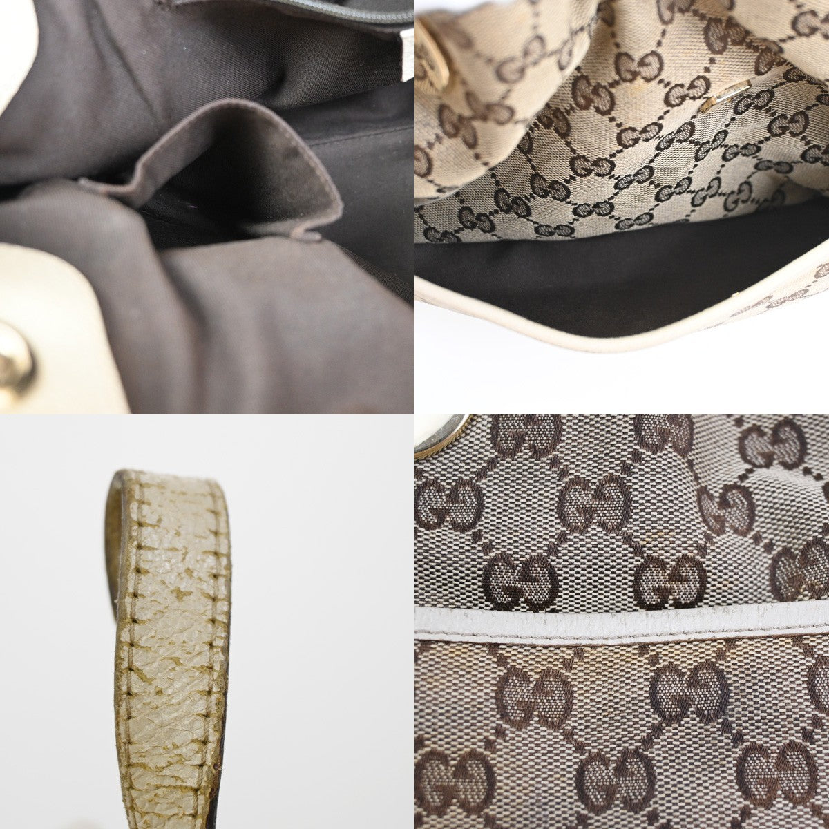 GUCCI GG Pattern Shoulder Tote Bag Canvas Leather Brown GHW Italy 61KC641