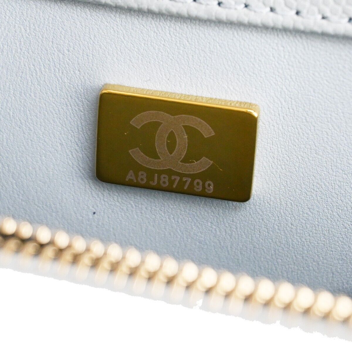 CHANEL CC Matelasse 2Way Chain Shoulder Bag Caviar Skin Leather Blue 901RH897