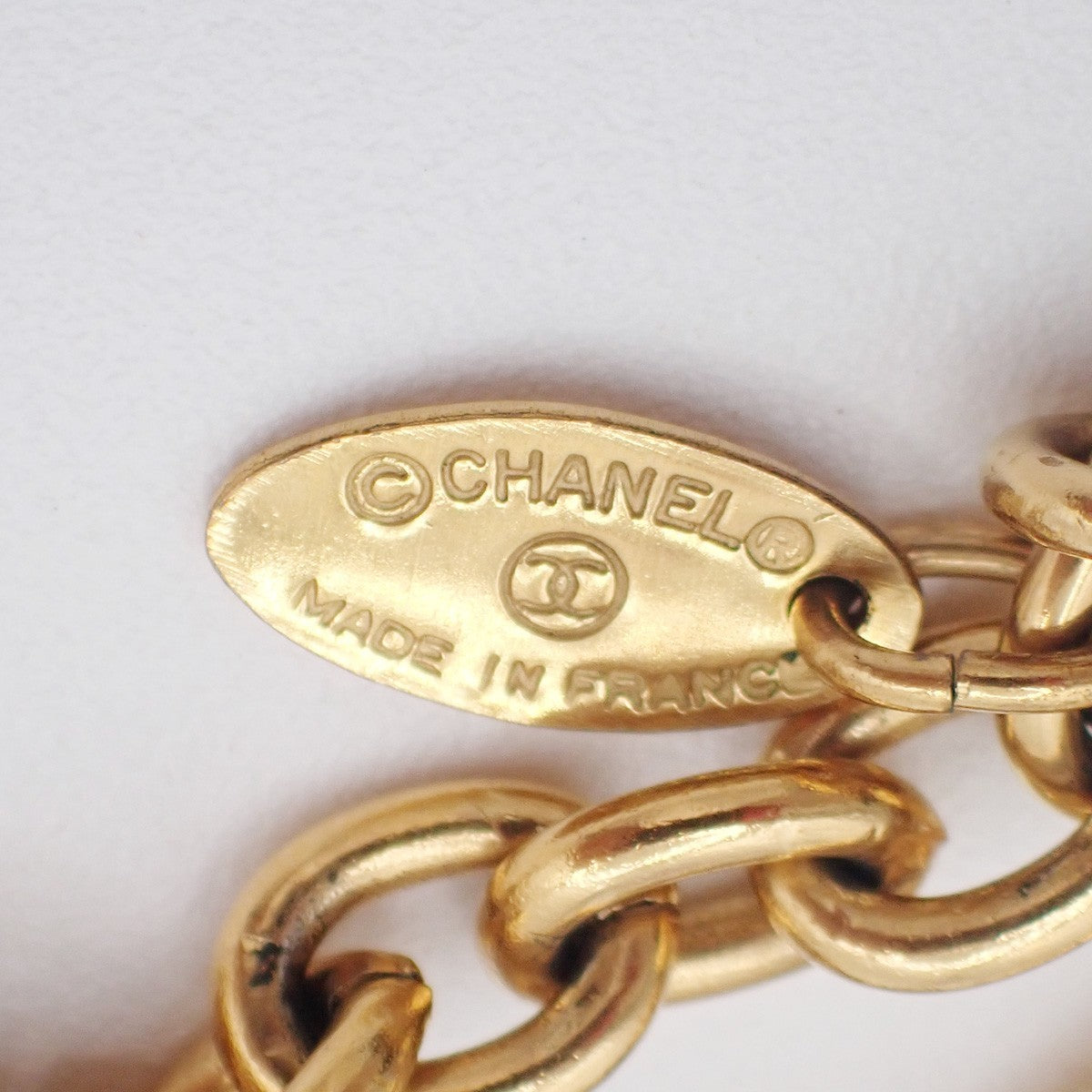 CHANEL CC Logo Chain Charm Pendant Necklace GHW Gold-Plated Vintage 99RL988