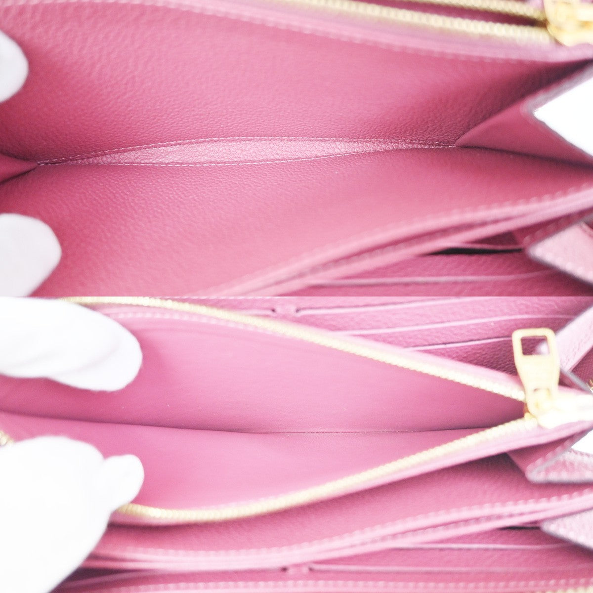 LOUIS VUITTON Zippy Long Wallet Monogram Empreinte Pink France M60549 34KD080