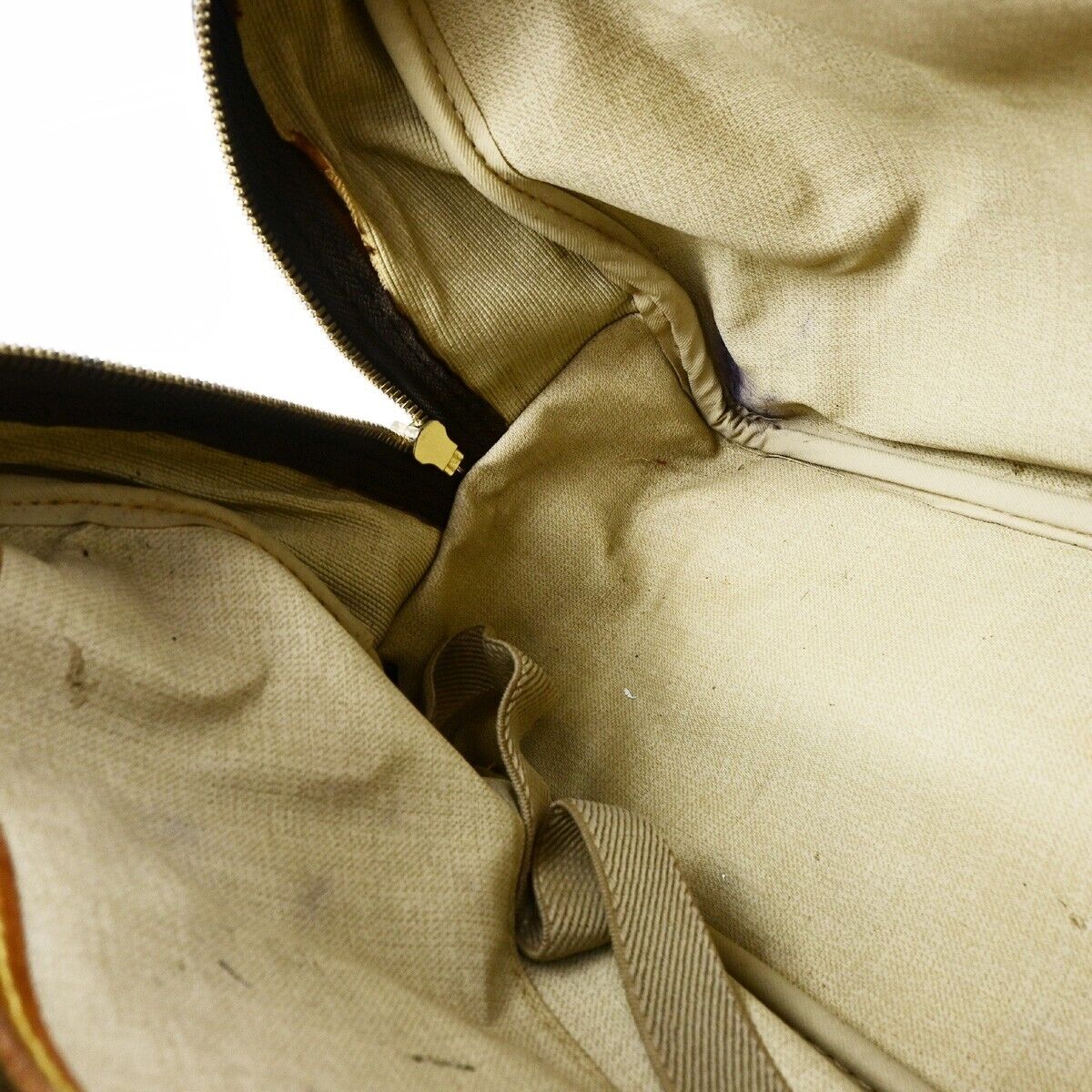 LOUIS VUITTON LV Logo Deauville Hand Bag Monogram Leather Brown M47270 67ED043