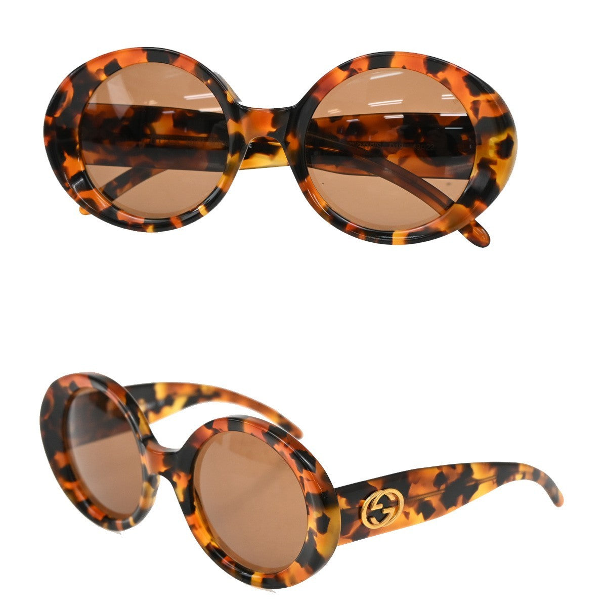 GUCCI Logo Sunglass GG 2410/S D19 Plastic Brown GHW Italy 09RL555