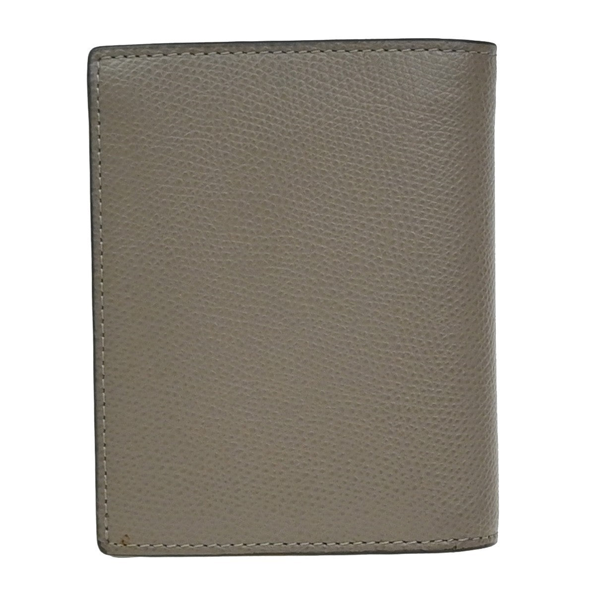 FENDI Logo F is Bifold Compact Wallet Leather Gray GHW Italy 65EG184