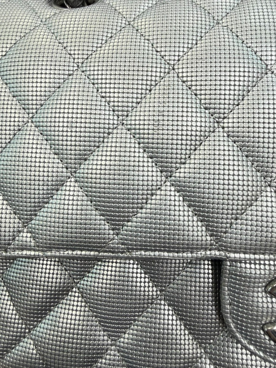 CHANEL CC Matelasse 25 Double Flap Chain Shoulder Bag Pixel Leather SR 125RQ055