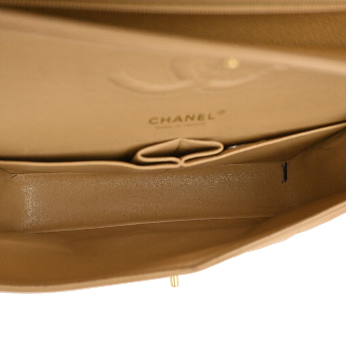 CHANEL CC Matelasse 25 Double Flap Chain Shoulder Bag Caviar Leather 239RJ661