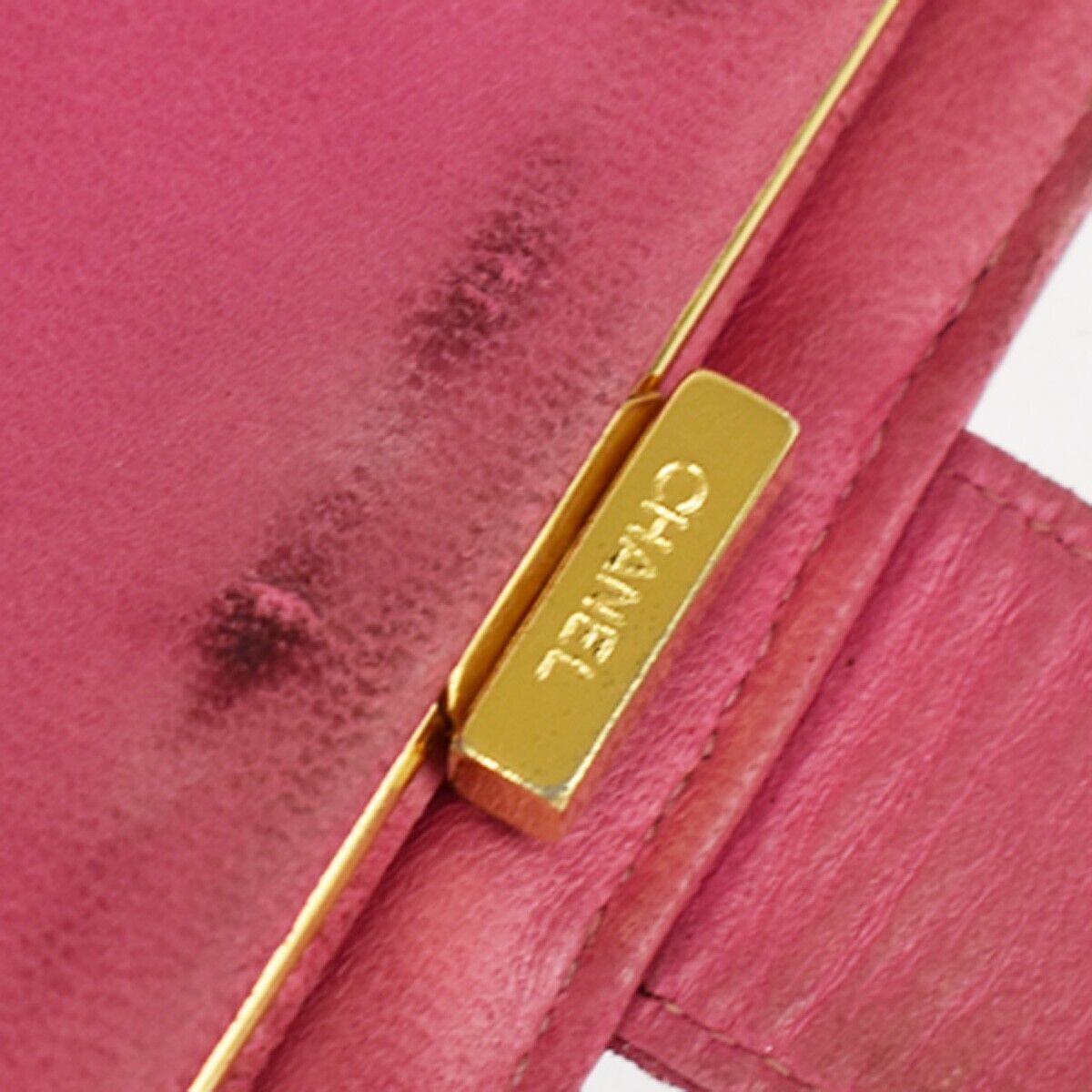 CHANEL CC Logo Long Bifold Wallet Purse Caviar Leather Pink GHW Vintage 05GA848